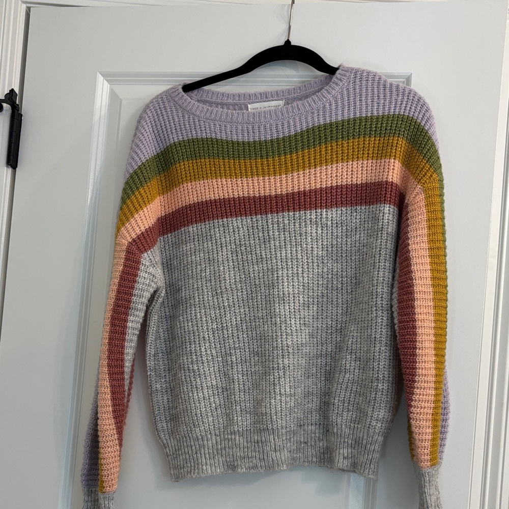 4 for $20 Sale - Colorful Striped Women's Crew Neck Sweater